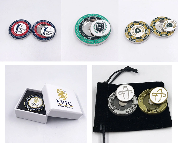 Factory Cheap Custom Metal Hat Clip Golf Ball Markers