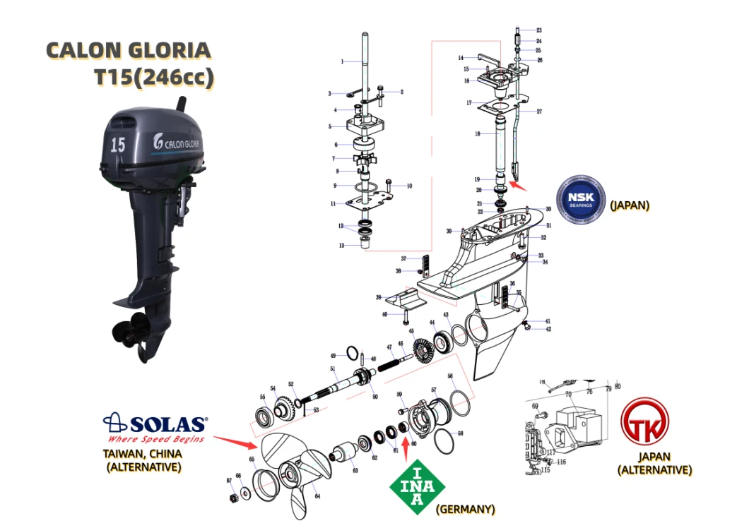 Hot Selling Boat Engine 2 Stroke 15HP Outboard Motor Interchangeable with YAMAHA